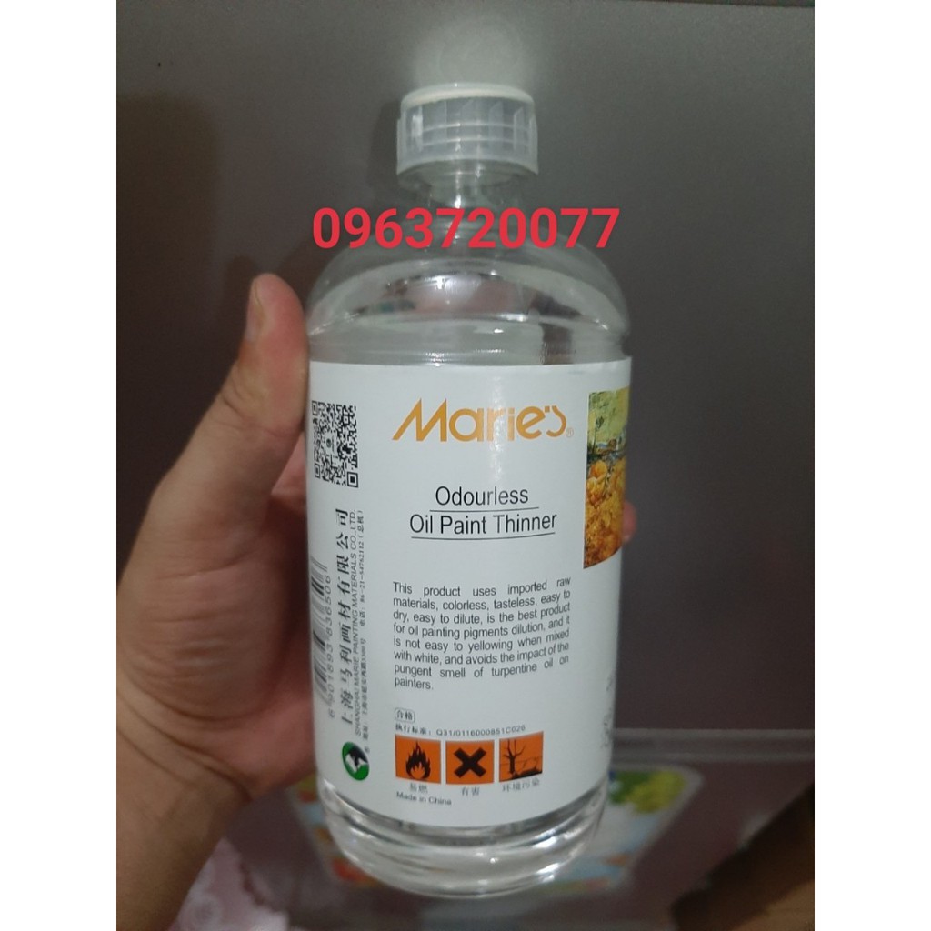 Dầu Lanh và Dầu Thông Maries 500ml &amp; phủ bóng bảo quản tranh