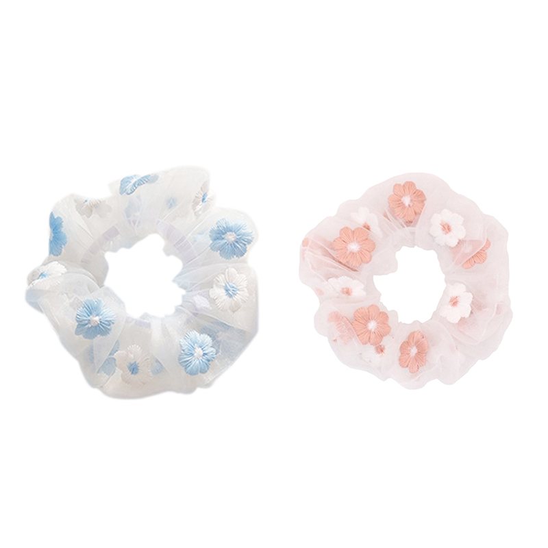 Dây buộc tóc scrunchies hình hoa nhẹ nhàng dễ thương cho nữ