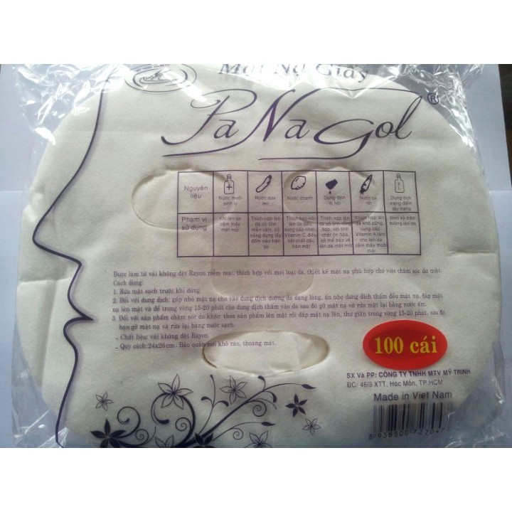 MẶT NẠ GIẤY PANAGOL LOẠI 100 MIẾNG