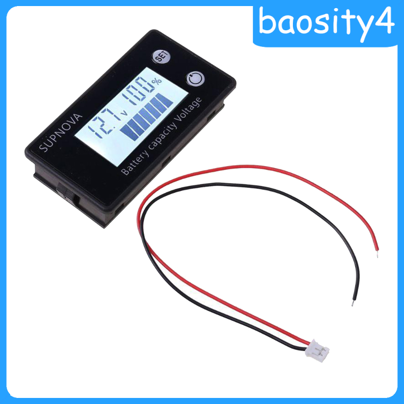 [baosity4]DC 8V-100V Battery Capacity Indicator LCD Car Motorcycle Voltmeter Panel blue