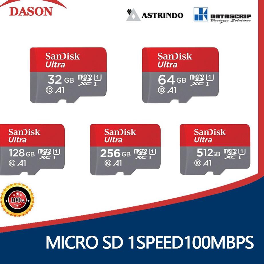 Thẻ Nhớ Micro Sd Sandisk 3264 / 128 / 200 / 256gb 100mb / S Ultra Microsd Sd Hc Class 10