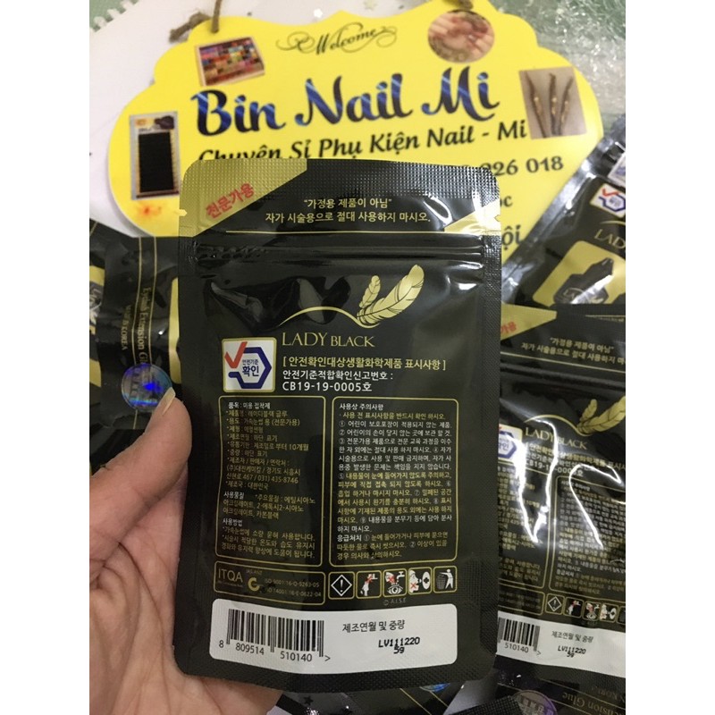 Keo nối mi Lady black  chuyên dụng date mới t5