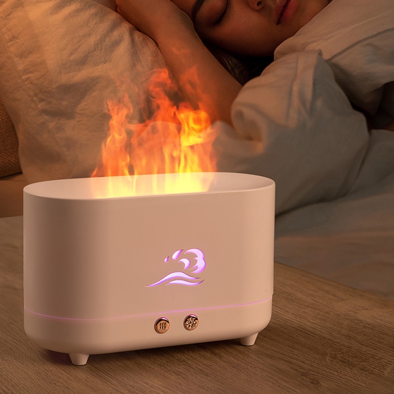 Máy khuếch tán tinh dầu FNELSE tạo độ ẩm không khí 225ml hình ngọn lửa kèm cáp USB