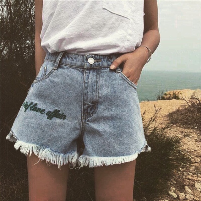 SALE LỖ VỐN- Kéo xem ảnh thật- Short jean thêu phối rách- Quần jean Ulzzang Kèm ảnh thật