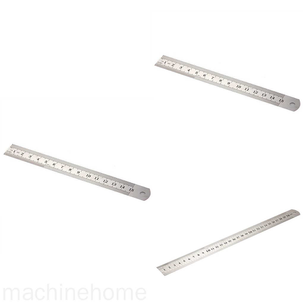 Thước đo hai mặt 15cm/30cm bằng thép không gỉ tiện dụng cho học sinh/nhân viên văn phòng