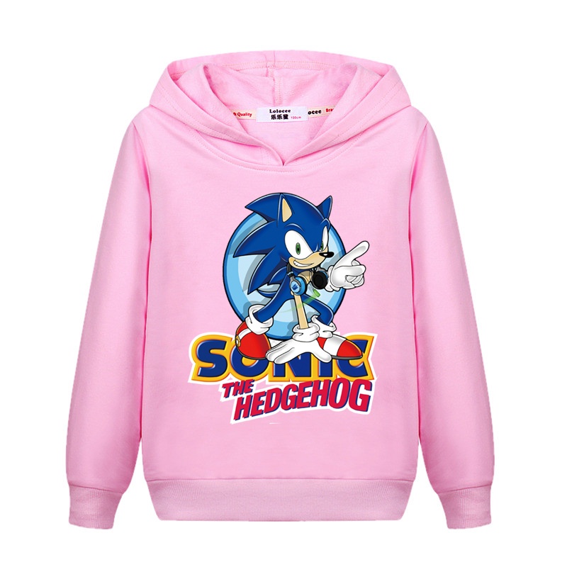 Áo Khoác Hoodie In Hoạt Hình Sonic Kiểu Đường Phố Cá Tính Cho Bé