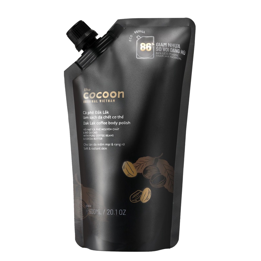 Tẩy Tế Bào Da Cơ Thể Cocoon Eco-Refill Đắk Lắk Coffee Body Polish 600ml