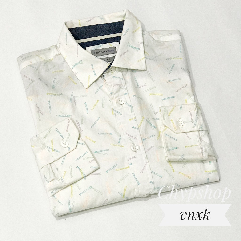 Áo sơ mi tay dài nam CK jeans hoạ tiết độc lạ