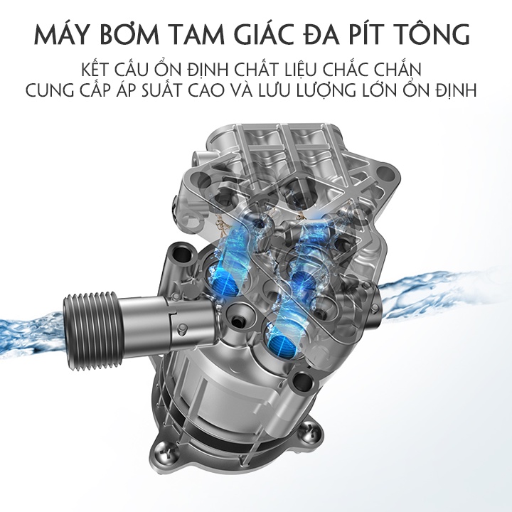 Máy rửa xe mini cầm tay KORE1400 dùng cho gia đình, chống thấm chống giật, áp lực cao + Tặng bình bọt tuyết