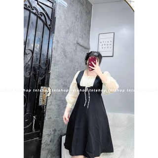 Đầm Yếm Phối Tơ [ TNT Shop Bigsize 60kg - 90kg ] Ảnh thật 100%