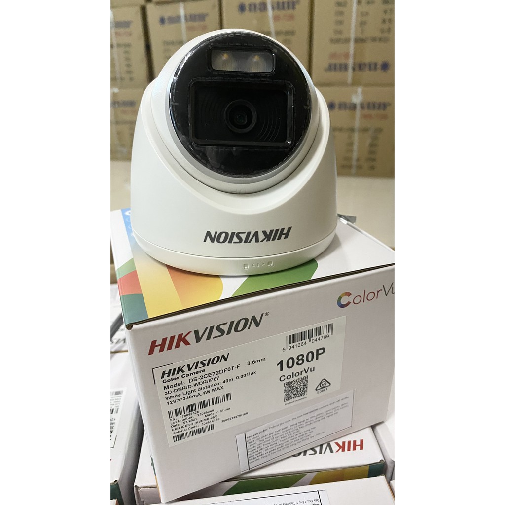 Camera bán cầu có màu ban đêm 2MP (ColorVu) HIKVISION DS-2CE72DF0T-F