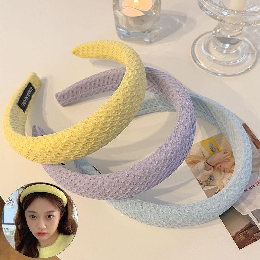 YVE Băng Đô Cài Tóc Bằng Xốp Dày Co Giãn In Họa Tiết Bánh Kem Wasphic Dễ Thương