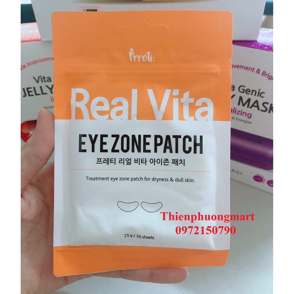 Mặt nạ vùng mắt Prreti Real Vita Eyezone Patch (1 túi 30 miếng)