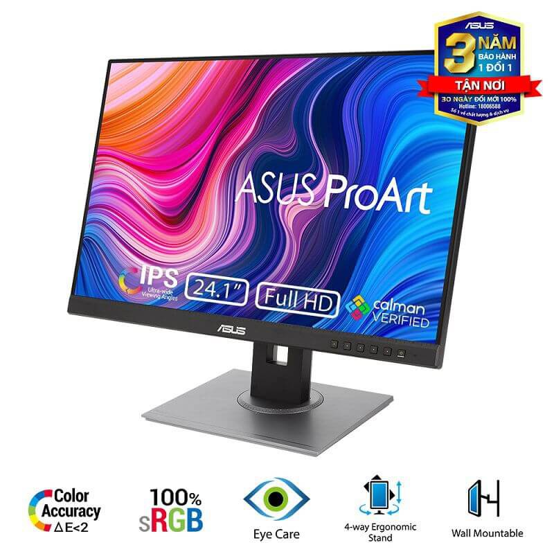 Màn hình LCD ASUS PA248QV 24″ IPS (Số 1 cho làm phim, đồ hoạ) (Hàng chính hãng New 100%)