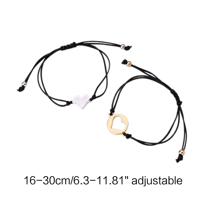 Flgo Vòng Tay Dây Sáp Bện Thủ Công Mặt Trái Tim Rỗng Cho Mẹ Và Bé Gái