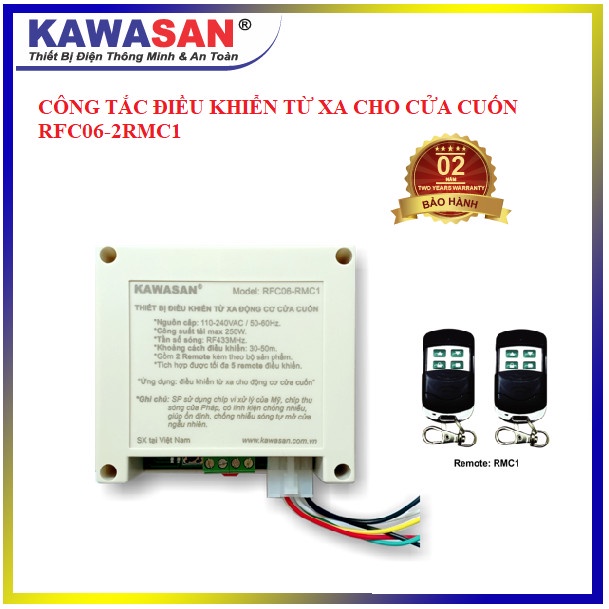 Công Tắc Điều Khiển Từ Xa Cho Cửa Cuốn RFC06-2RMC1