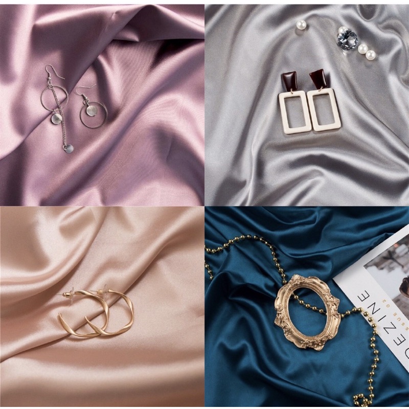 Vải lụa satin bóng làm phông nền,may scrunchies,lên váy đầm đồ bộ