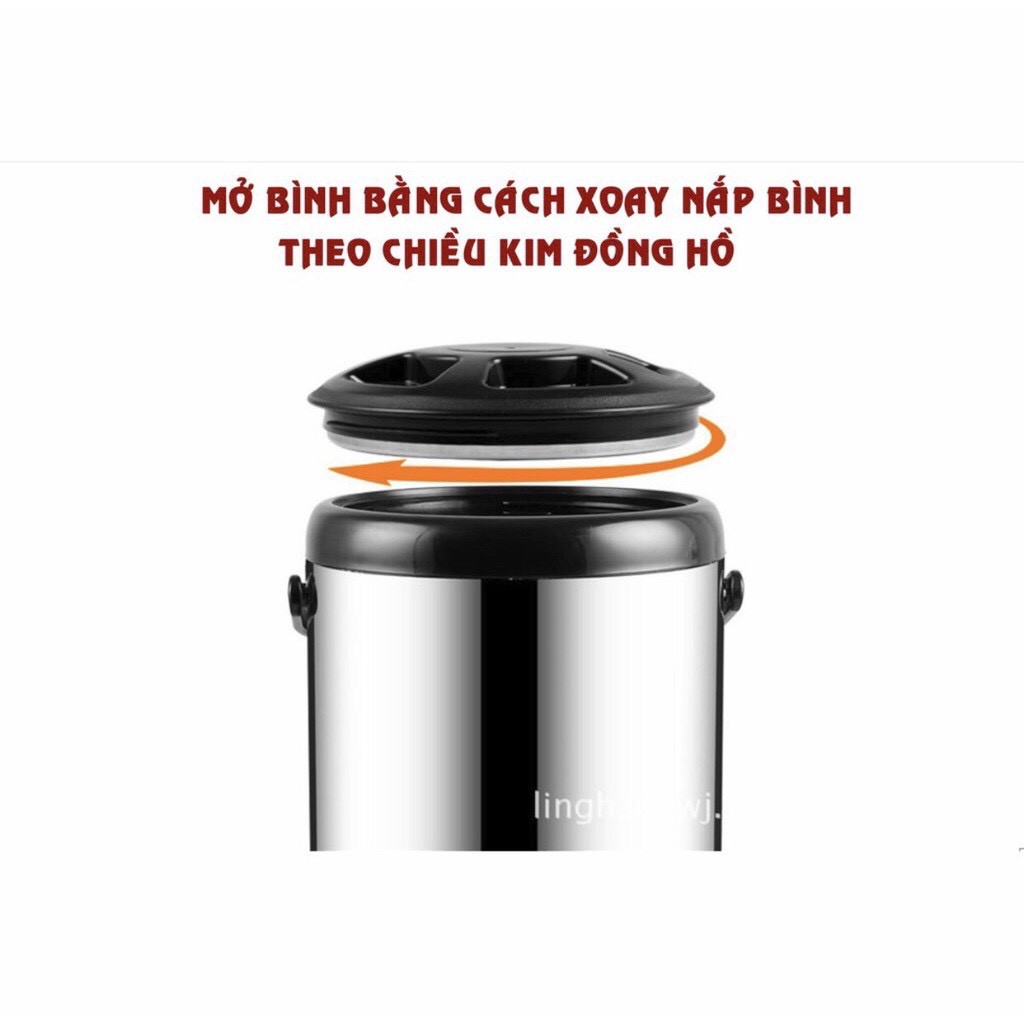 Bình Ủ Trà Sữa 12 Lít, Bình Giữ Nhiệt, Bình Giữ Nước Nóng Lạnh inox 304 cao cấp loại 6L, 8L, 10L, 12L