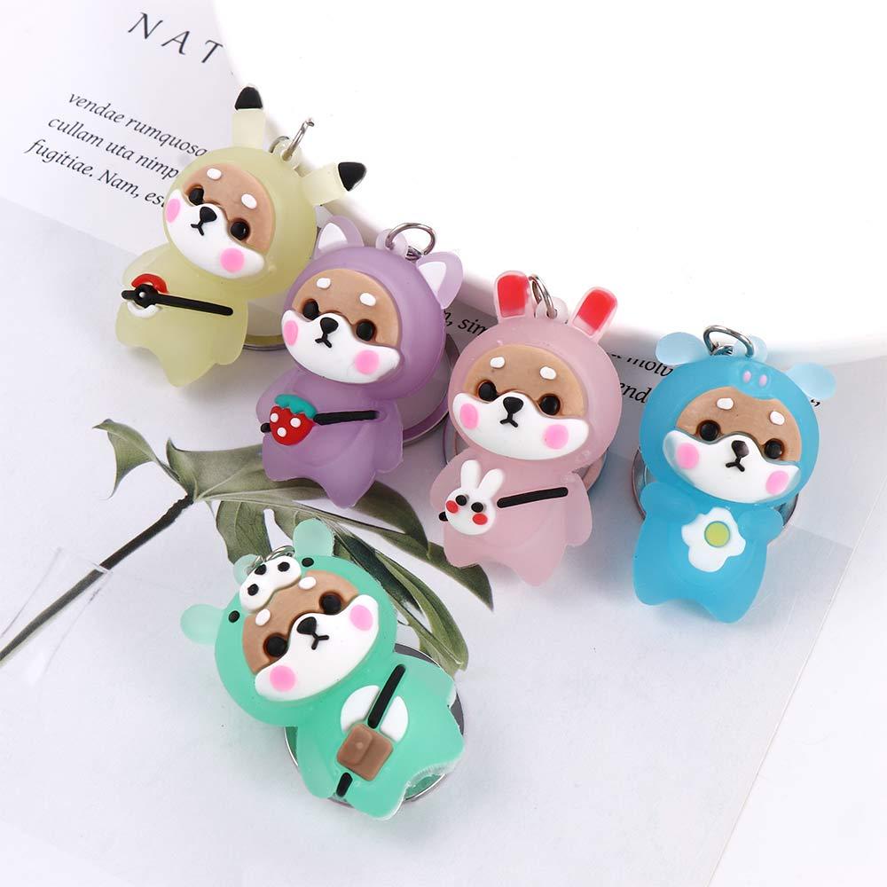 LANFY Móc Khóa Hình Búp Bê Shiba Inu Có Đèn Nhấp Nháy