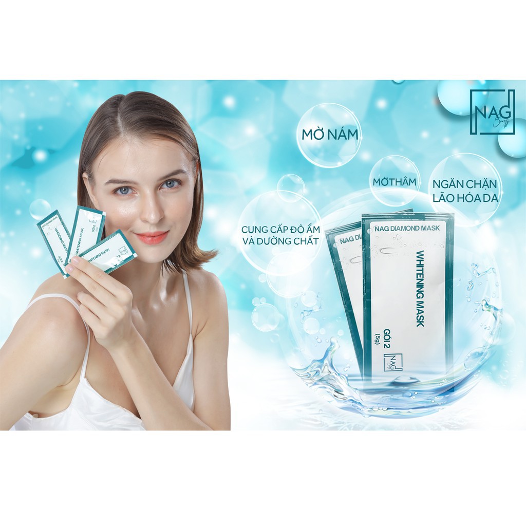 [SẢN PHẨM DÙNG THỬ] BỘ SẢN PHẨM mặt nạ NAG DIAMOND MASK-Thải độc, dưỡng trắng da mặt toàn diện/DETOX MASK-WHITENING MASK | Thế Giới Skin Care