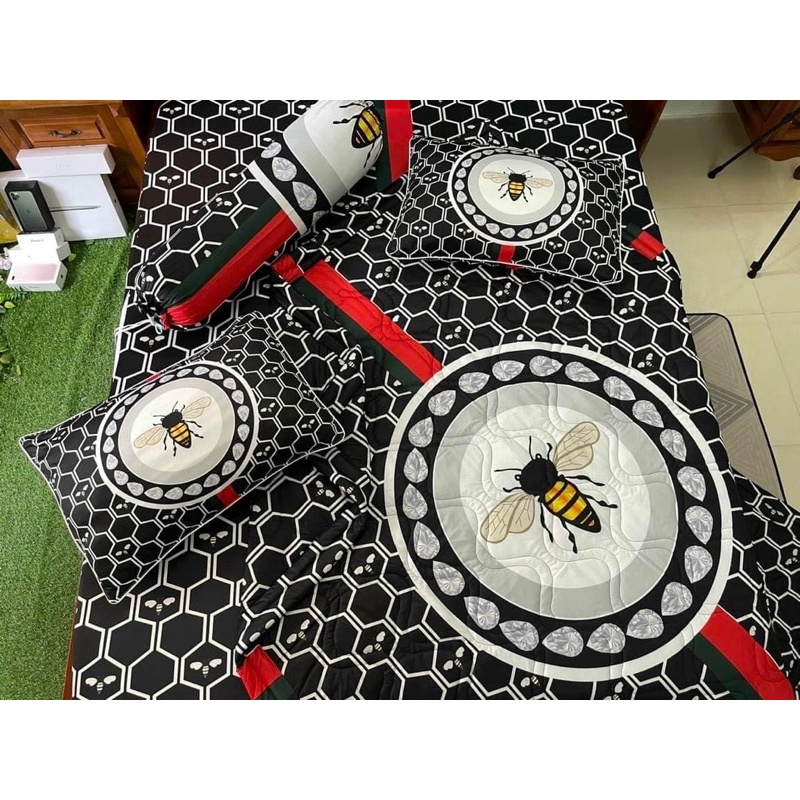 DRAP THUN LẠNH 5D GUCCI ONG (1M6 x2M &1M8x2M