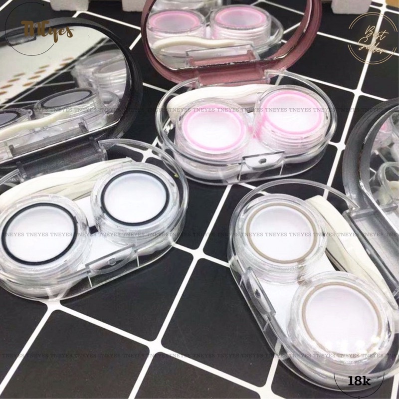 Khay Mini Đựng Lens Kính Áp Tròng Có Gương Full Dụng Cụ Đeo