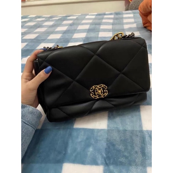 Túi đeo xà neo đen khoá xoay thời thượng pha xích - Hami