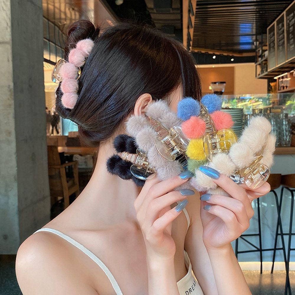 Kẹp Tóc Lông Nhung Phong Cách Vintage Thời Trang Thu Đông Dành Cho Nữ