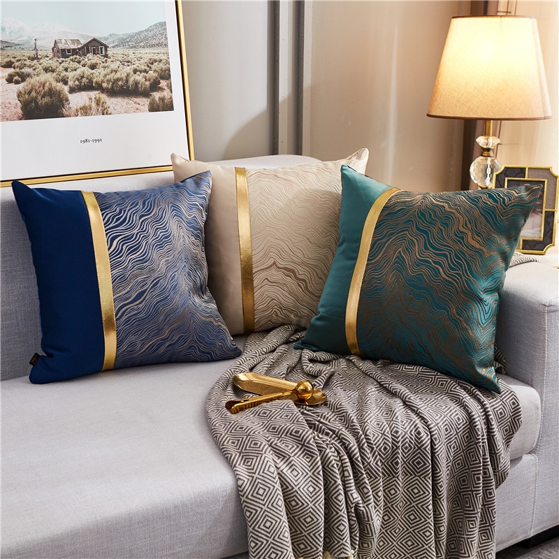 Vỏ gối nhung màu nhuộm đồng sang trọng trang trí năm mới/ sofa 45*45 cm
