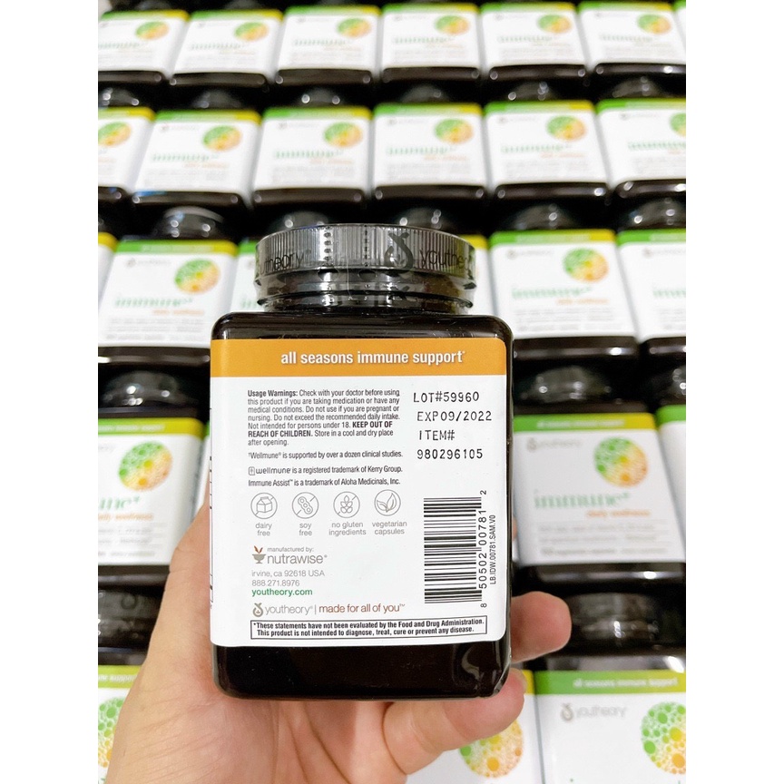 Youtheory Immune daily wellness - Viên uống tăng cường hệ thống miễn dịch - Chuẩn Sâm Korea