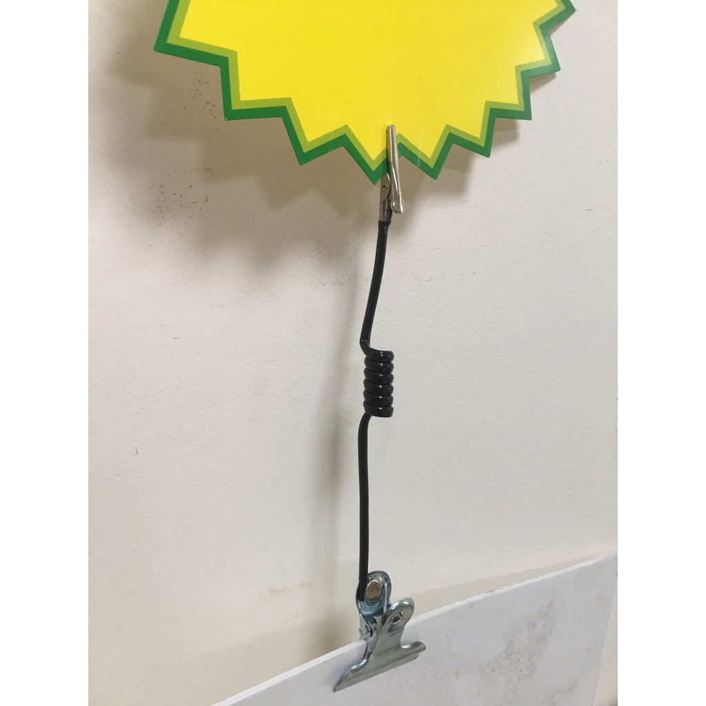 Kẹp lò xo wobbler hai đầu,, kẹp nhựa K09 dùng để kẹp giấy sale quảng cáo, giấy ghi giảm giá hoặc CTKM
