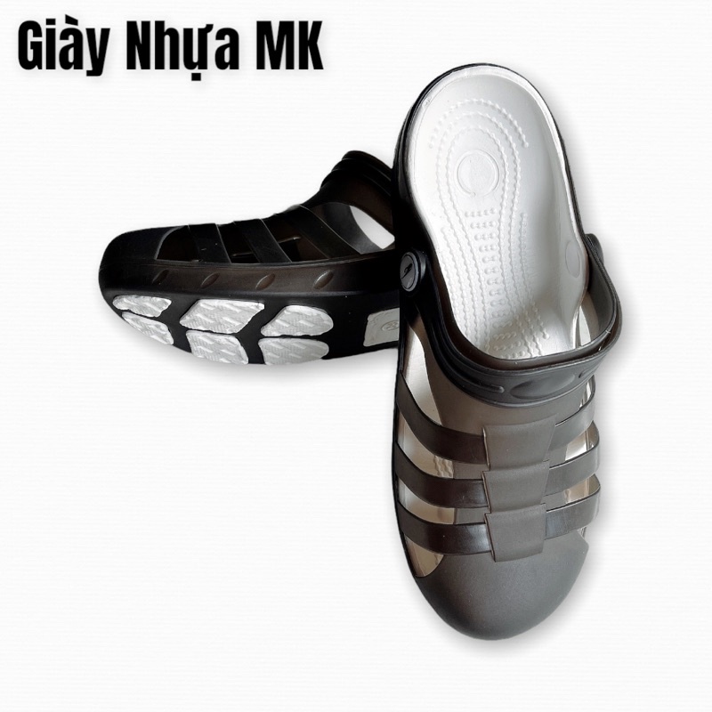Giày Nhựa Dẻo Nữ Bít Mũi Đi Mưa Đan Dây Siêu Nhẹ Siêu Bền Mang Êm Chân Bioren Catha - Gl037