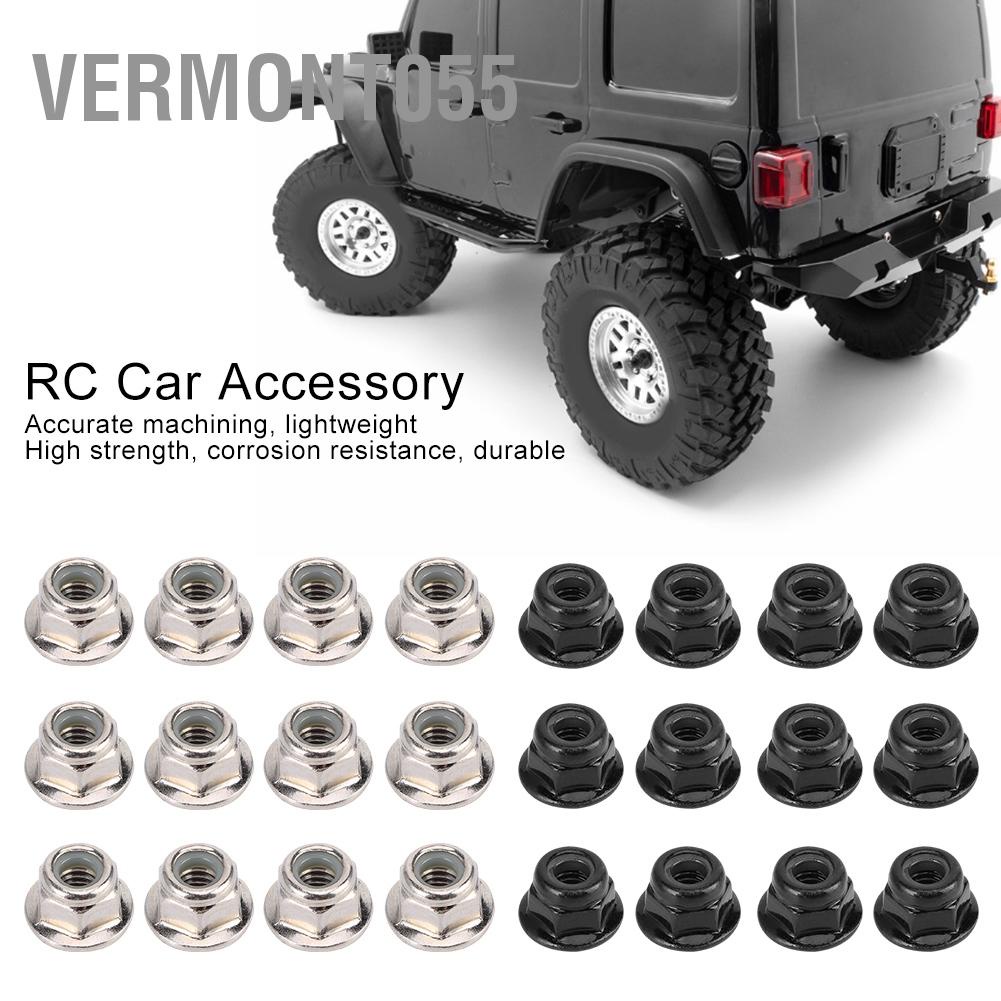 Vermont055 12PCS Non‑Slip Tire 4mm Lock Nut for Axial Traxxas TRX4 TRX6 SCX10 1/10 RC Model Car