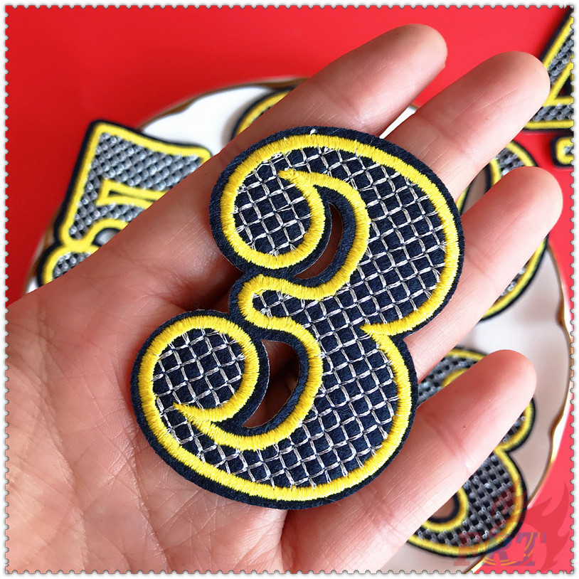 Miếng vá thêu trang trí quần áo hình chữ số nhiều màu sắc