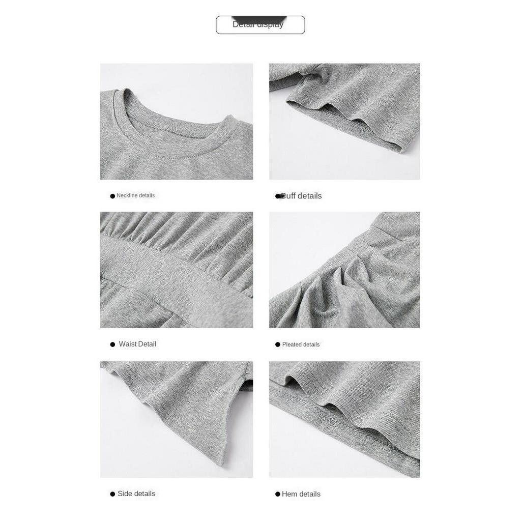 Váy màu tím Orton nữ phong cách OREAN túi dây A váy hông áo phông váy ngắn