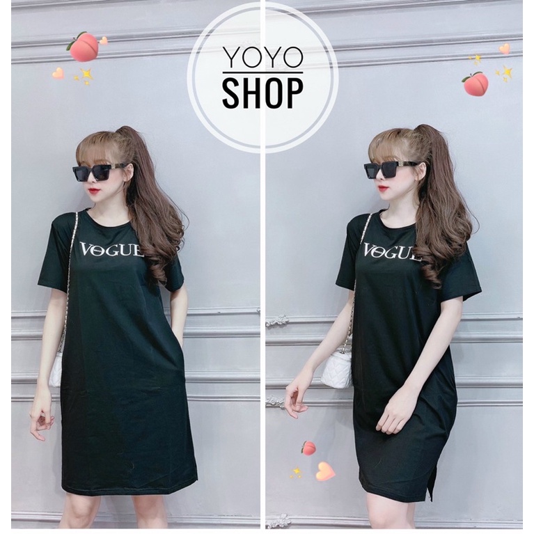 Váy bigsize dáng suông from rộng cổ tròn xẻ tà cao cấp form dưới 70kg | BigBuy360 - bigbuy360.vn