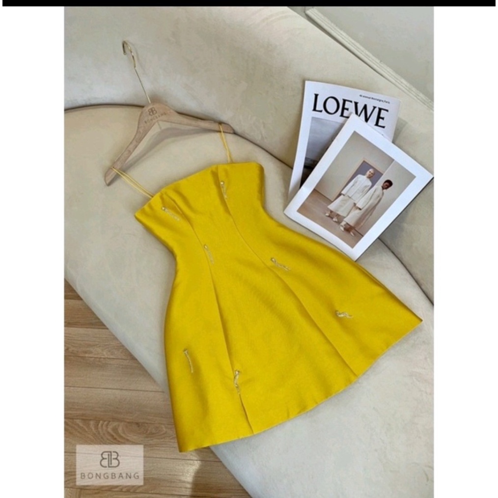 (Free Ship) ĐẦM TAFTA NƠ ĐÍNH ĐÁ DỰ TIỆC ĐI CHƠI SIÊU SANG CHẢNH HÀNG THIẾT KẾ XINH LUNG LINH PU HHp Fashion