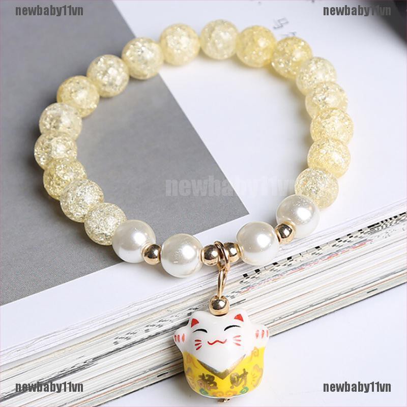 Vòng Tay Handmade HìNh MèO May MắN ĐíNh Đá Xinh XắN