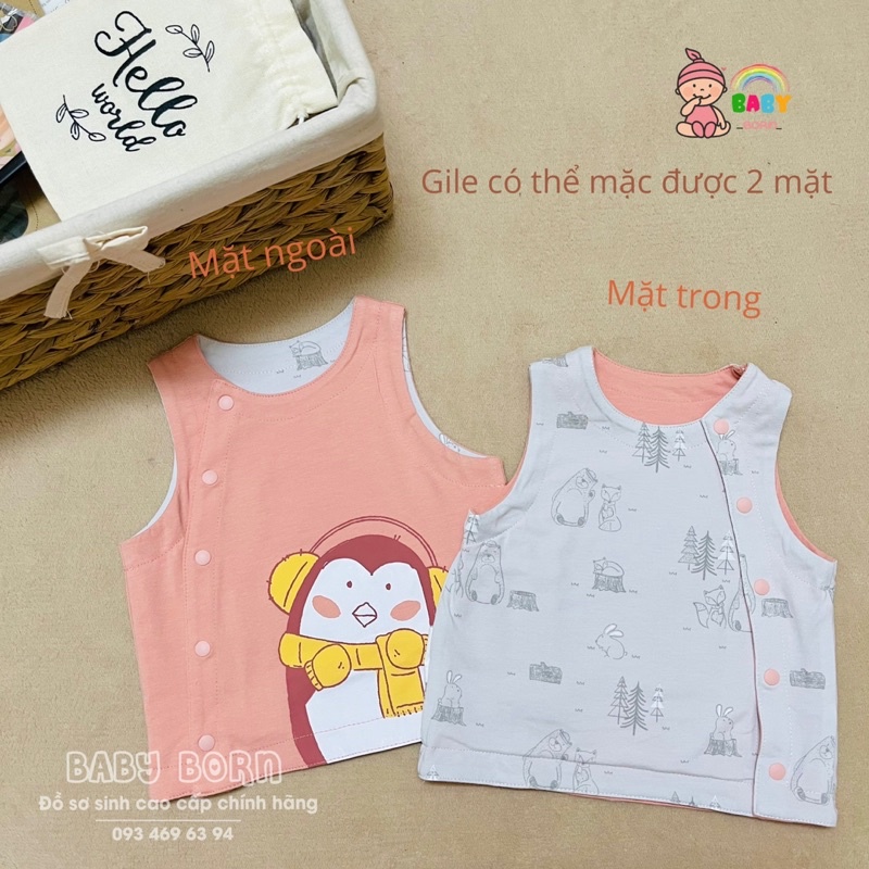 Gile cúc lệch 2 mặt Snow CHAANG mềm xinh cho bé CHA2821
