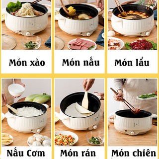 Nồi Lẩu Mini Đa Năng Tích Hợp (Lẩu, hấp, chiên, rán, xào, hầm) Chống Dính