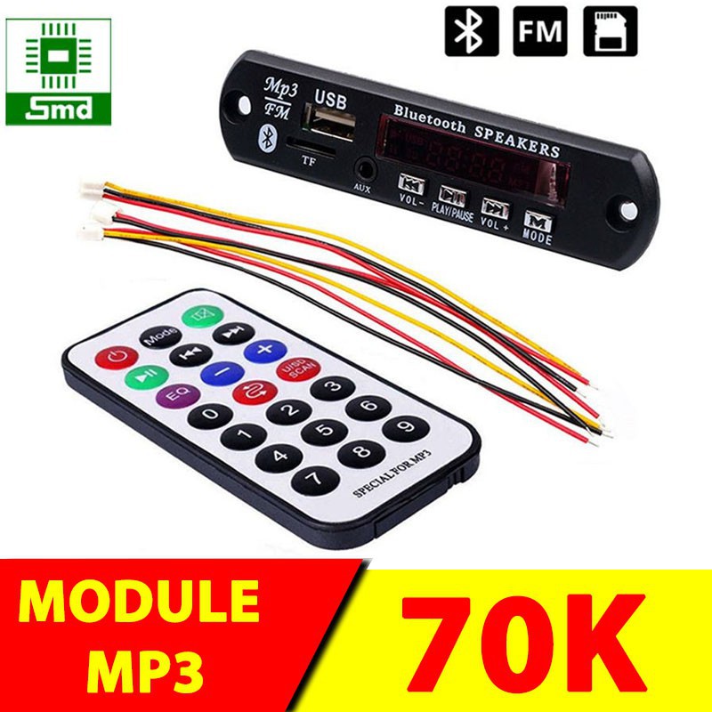 Mạch Giải Mã MP3 USB/TF/AUX/Bluetooth3.0 7-12VDC