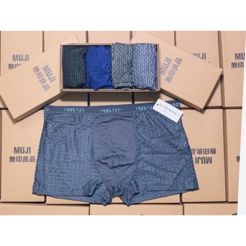 Hộp 4 Sịp Đùi Nam Thông Hơi Xuất Nhật Cao Cấp