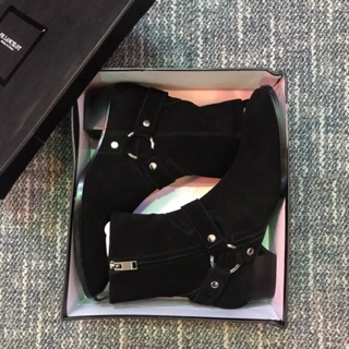 [Chelsea boots] SUEDE HARNESS BOOTS, boots cổ cao, giầy tây, giày da