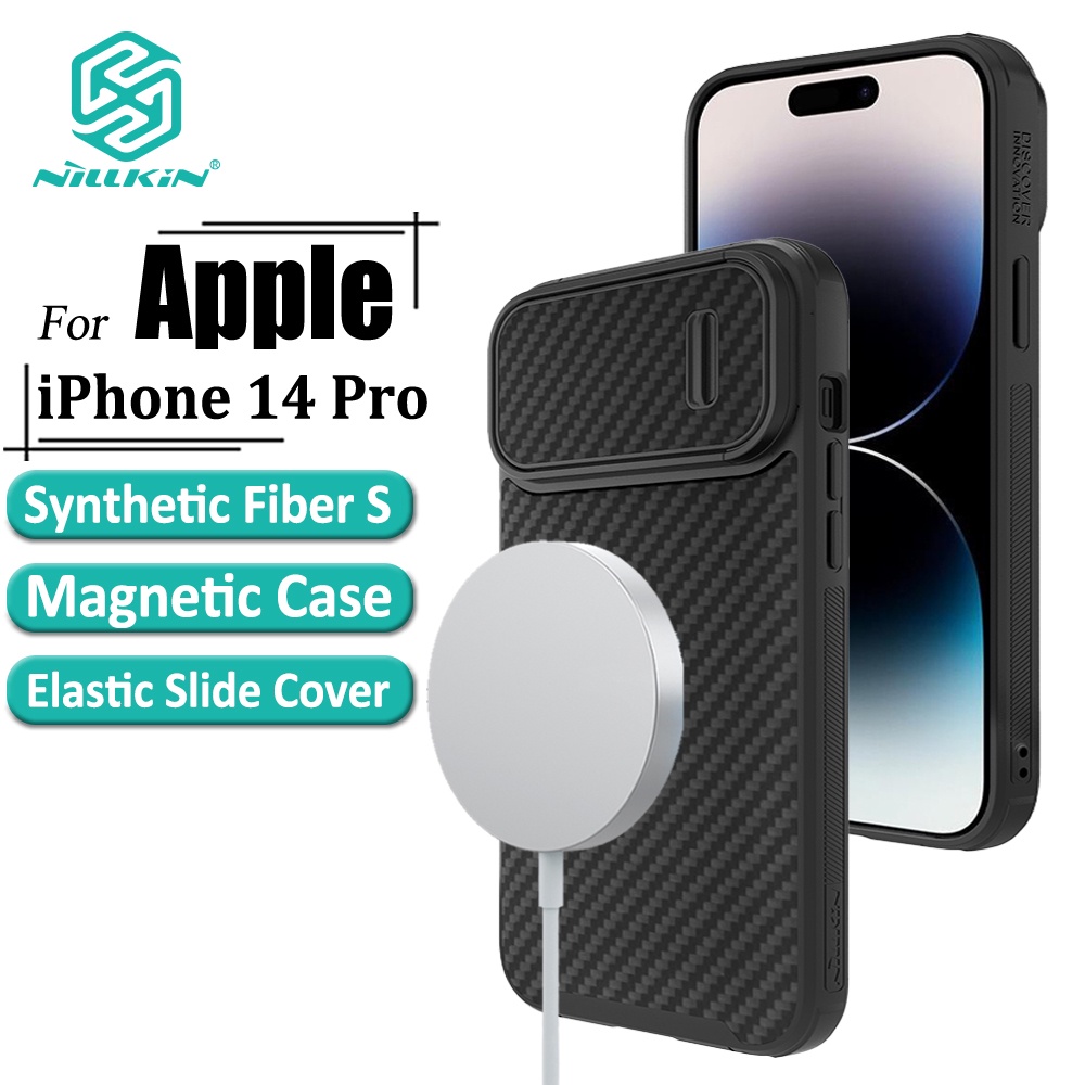 Ốp Điện Thoại Nillkin Sợi Tổng Hợp Từ Tính Siêu Mỏng Chống Sốc Cho iPhone 14 Pro