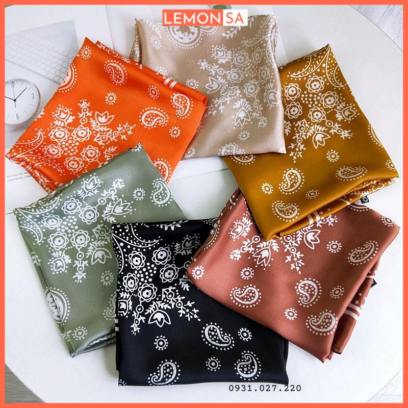 Khăn bandana lụa vuông khăn turban hiphop làm áo thắt nơ size 70x70cm - Mã 7015