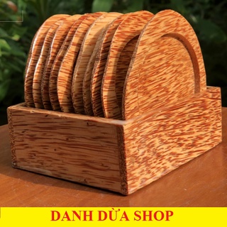 Bộ 10 đế ly làm bằng gỗ dừa - lót ly làm bằng gỗ dừa - hàng loại 1 - danh dừa shop