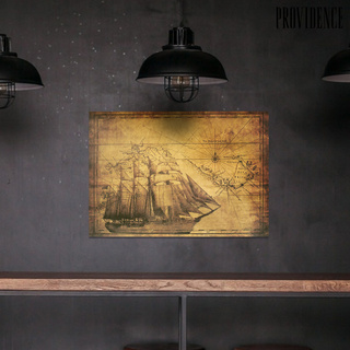Poster Trang Trí Hình Thuyền Buồm Phong Cách Cổ Điển