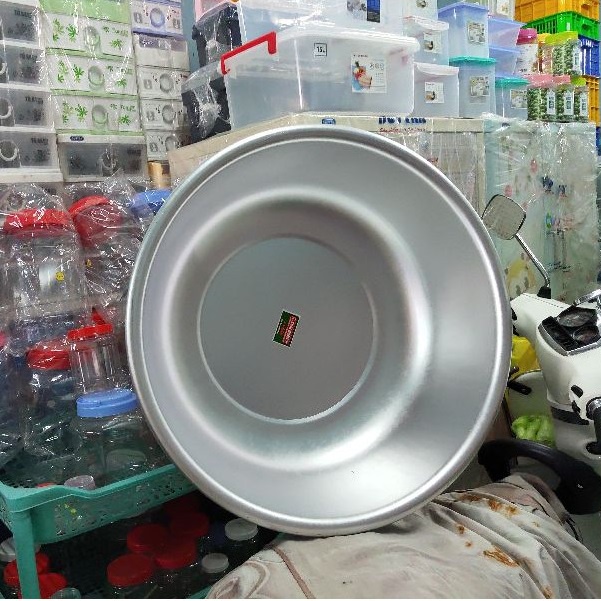 Chậu nhôm tinh khiết dùng tắm cho bé, giặt đồ loại phi 60cm, cao 18cm, nặng 1.5kg siêu bền, chông va đập