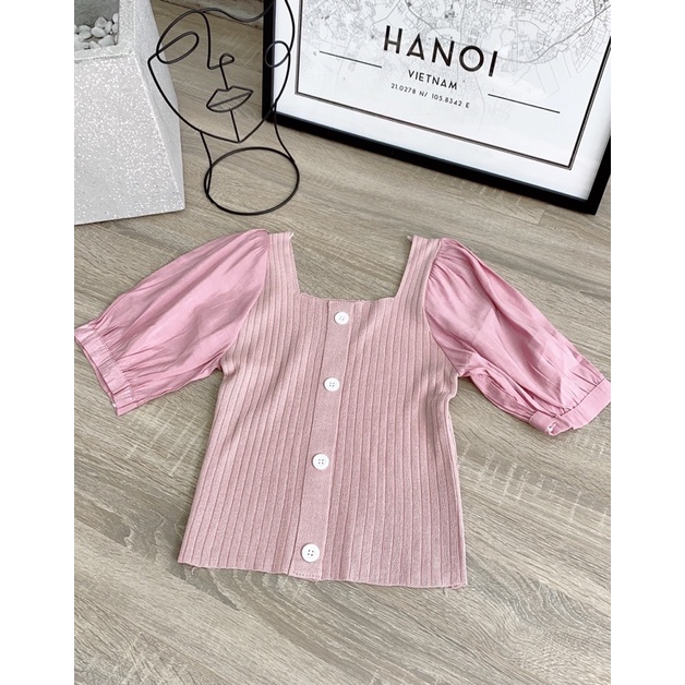Áo mongtoghi mix tay voan lụa tiểu thư nhẹ nhàng