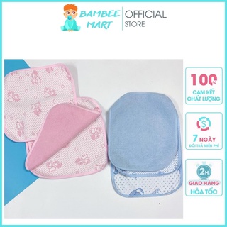 Tấm lót cho trẻ sơ sinh vải xốp 4 lớp chống thấm kiêm lót và thay đồ cho bé siêu thấm 30x30 cm TLVAI02 BamBee Mart